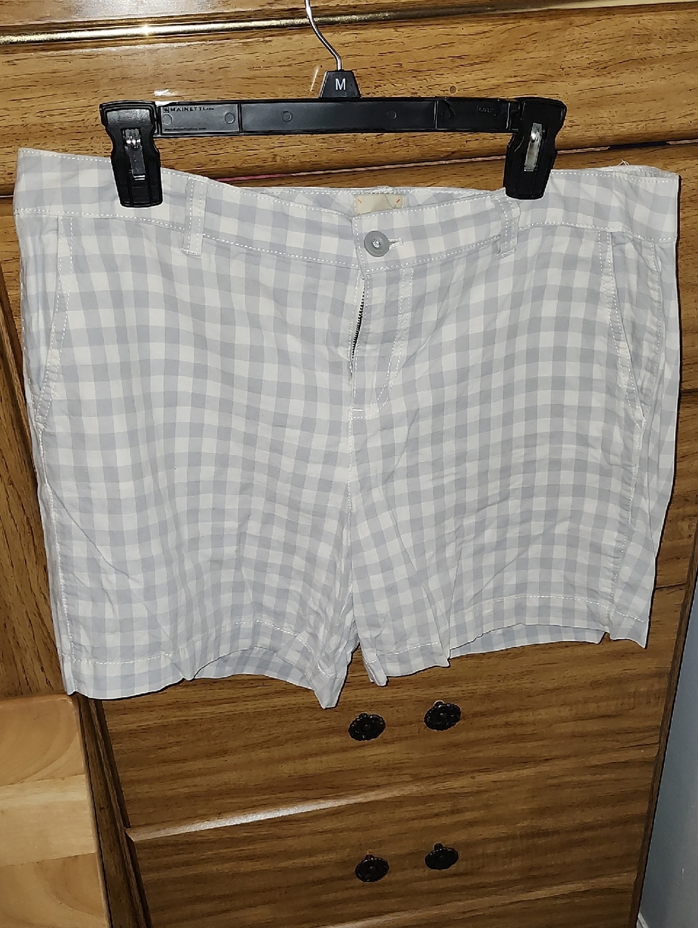 G.H. Bass White And Gray Checkered Shorts